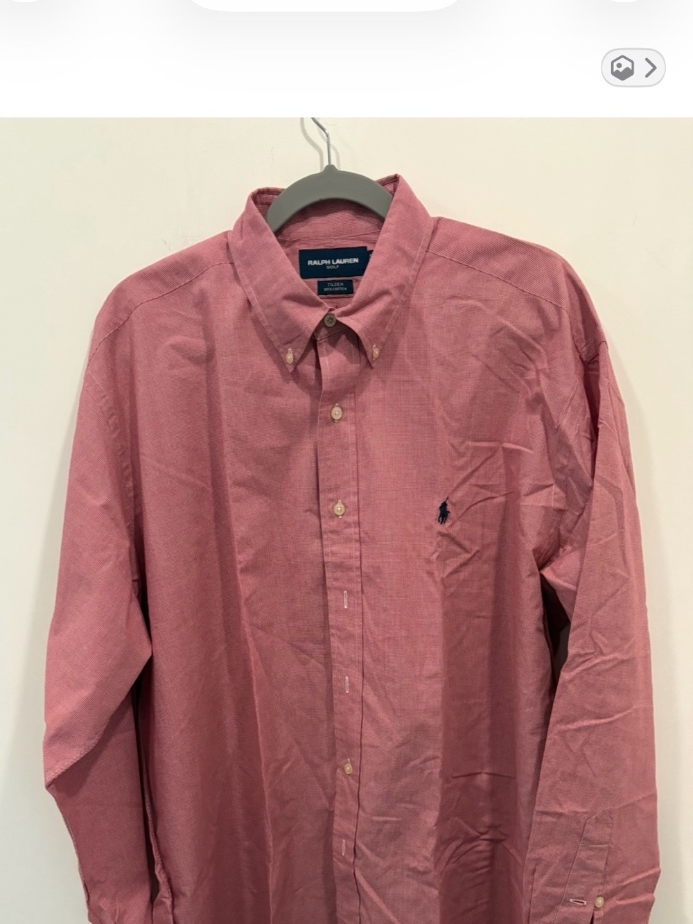 Ralph Lauren Polo Golf Tilden 100% Cotton Button Down Shirt Size XL 
Red/White